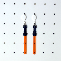 Star Wars Lego Orange Lightsaber Sterling Silver Shepherds Hooks With Loop Earrings