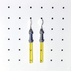 Star Wars Lego Yellow Lightsaber Sterling Silver Shepherds Hooks With Loop Earrings